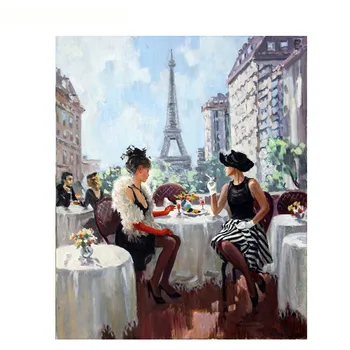 

SELILALI People Leisure Restaurant DIY Paints By Number For Adults Kids Oil Paint On Canvas Framed Wall Picture Home