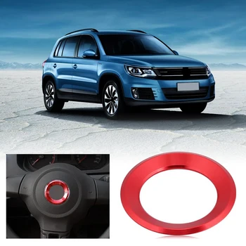 

1 Set Steering Wheel Center Logo Ring Emblem Red Trim Aluminium Alloy for Volkswagen Golf MK7 Bora Passat GTI Jetta 2015 2016 20