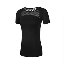 Черно-белый сексуальный сетчатый женский топ с коротким рукавом для йоги, Спортивная футболка, Спортивная майка для спортзала, топ для фитнеса, Спортивная футболка, женские футболки