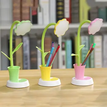 

Sunflower Shape eyes friendly reduces eye fatigue USB Rechargeable Pen Holder LED Table Lamp Light Desktop Home Decoration