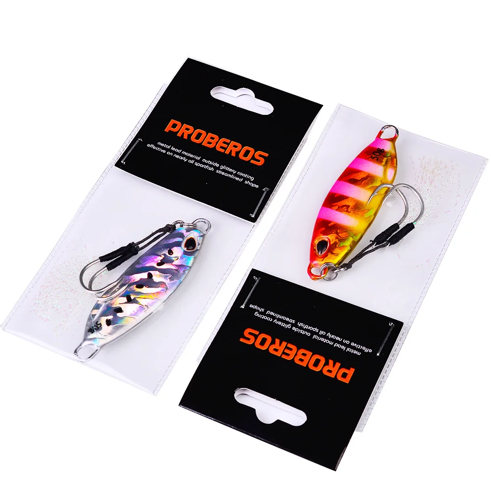 Jigs de pêche 10g à 50g métalliques holographiques - Leurres mer pour bar et carnassiers marins