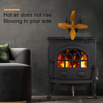 

4 Blade Heat Powered Stove Fan Log Wood Burner Eco Friendly Quiet Fan Home Efficient Heat Distribution