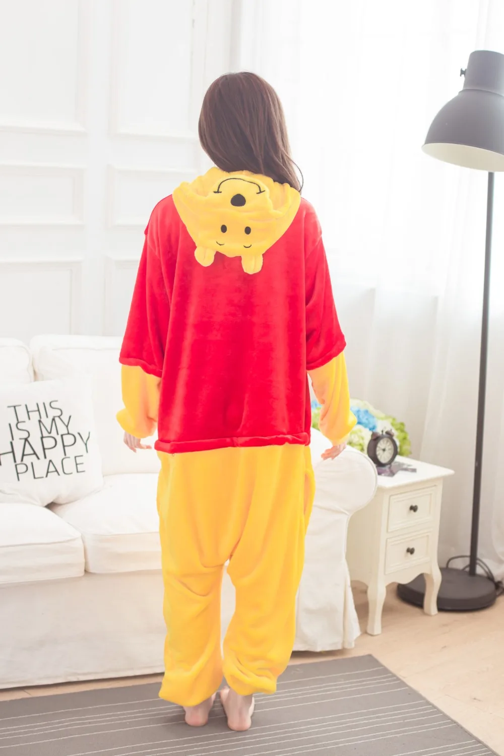 Пижамы с животными Винни медведь для взрослых кигуруми комбинезон Пара костюмы на Хэллоуин Детская Женская пижама анимис onsie