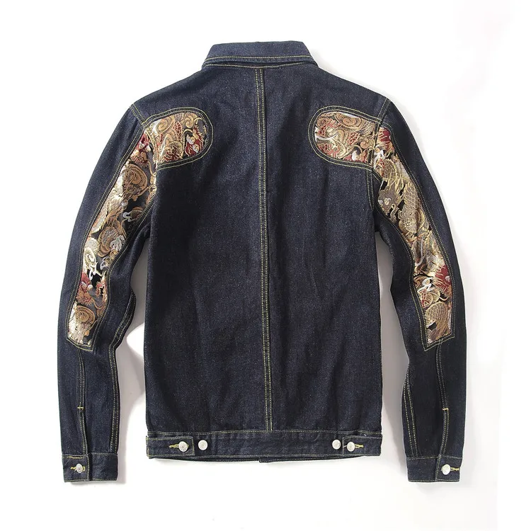 Бренд Tide, Evisu, настоящее мужское зимнее пальто, теплая дышащая куртка, ковбойская мода, для мужчин и женщин, для влюбленных, высокое качество, пальто, Тренч - Цвет: Золотой
