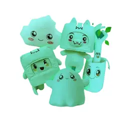 Luminoso dos desenhos animados boneca de pelúcia com removível chapelaria flurry boneca brinquedo brilho na noite presente de natal
