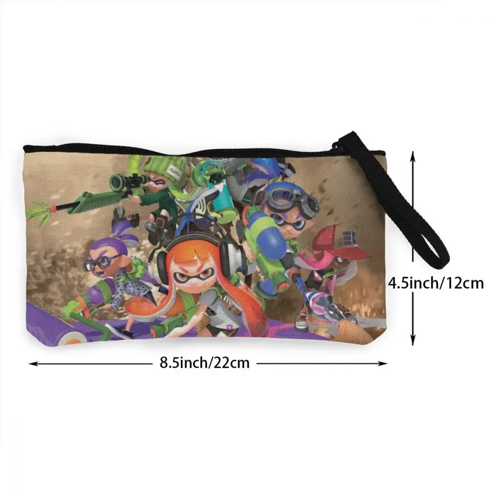 WHEREISART Splatoon 2 мультяшный холщовый кошелек, сумочка для ключей, маленькая сумочка на молнии, кошелек для монет, держатель для карт, сумка, кошелек, Cartera Mujer