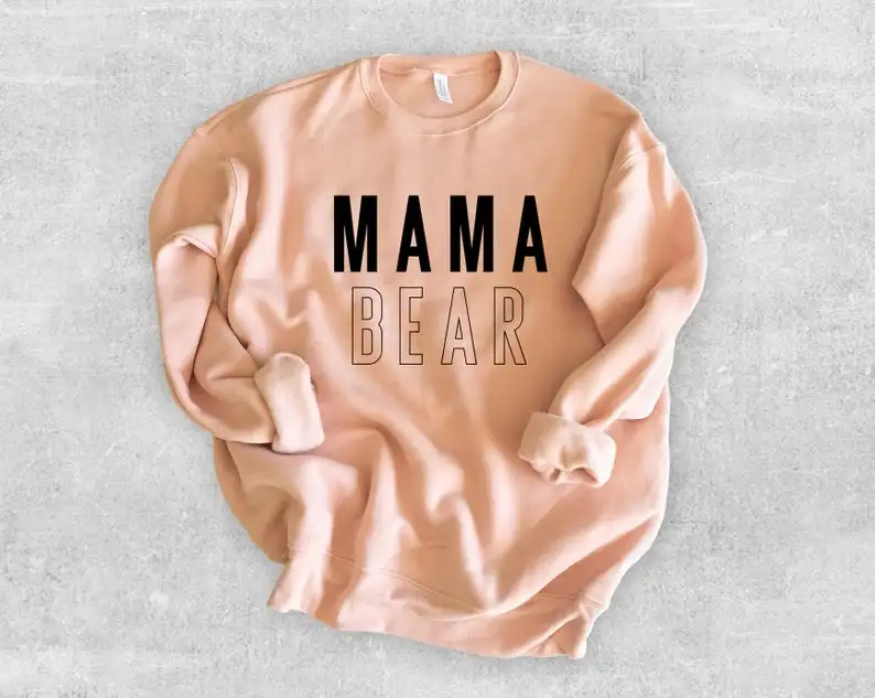 Mama Bear толстовка подарок для мамы Mommy Life толстовки с длинными рукавами Повседневные хлопковые Модные женские топы свитера большого размера Прямая поставка