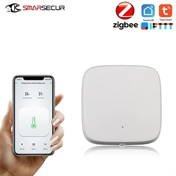 

Zigbee Tuya WiFi Temperature Humidity Sensor Detector Wireless Control Smart Temperature Detection for Google Home Alexa