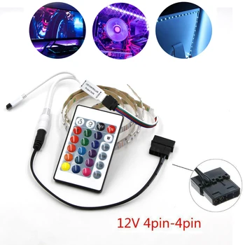 

Molex Connector 4Pin 12V led Strip light RGB with 24keys remote controll for pc Computer Case Adhesive tape Light 5050 60leds/m