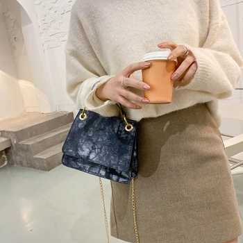 

Solid Color Shoulder Messenger Bag Fashion Simple PU Leather Street Female Tie Dye Handbags Totes Bags Clutch Bag