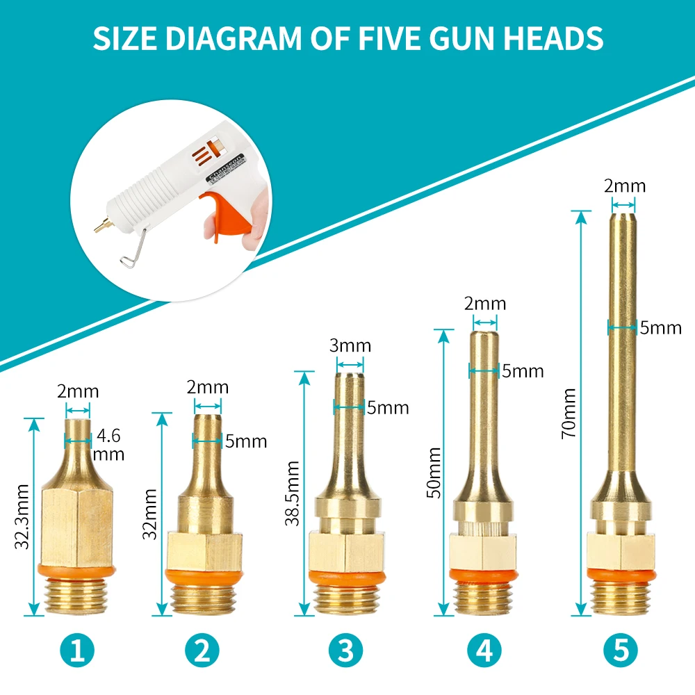 Chanseon 150W EU/US Hot Melt Glue Gun Smart Adjustable Temperature  Copper Nozzle Heater Muzzle Diameter 11mm Craft  Repair Tool 2