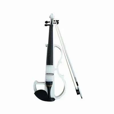 White 4/4 Electronic Violin