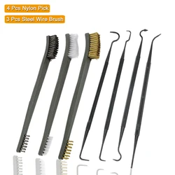 7 pçs/set 3 peças Arma Kit Escova de Limpeza Do Fio 4pcs Nylon Pick Set Universal Acessório Caça Tático Rifle de Limpeza Ferramentas de Limpeza