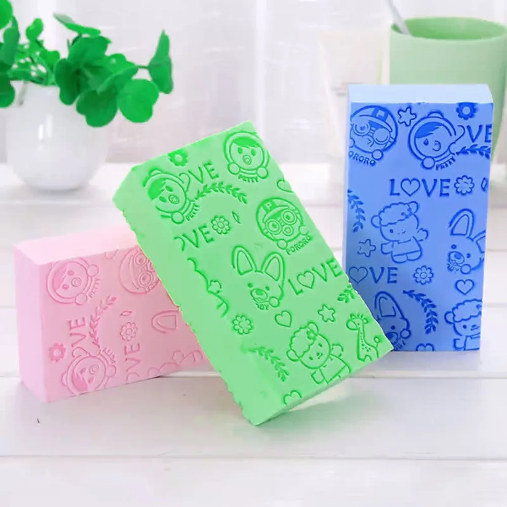 Soft Cartoon Baby Bath Sponge Brush Rubbing Scrubber for Toddler Infant bath sponge for body cleaning d91011