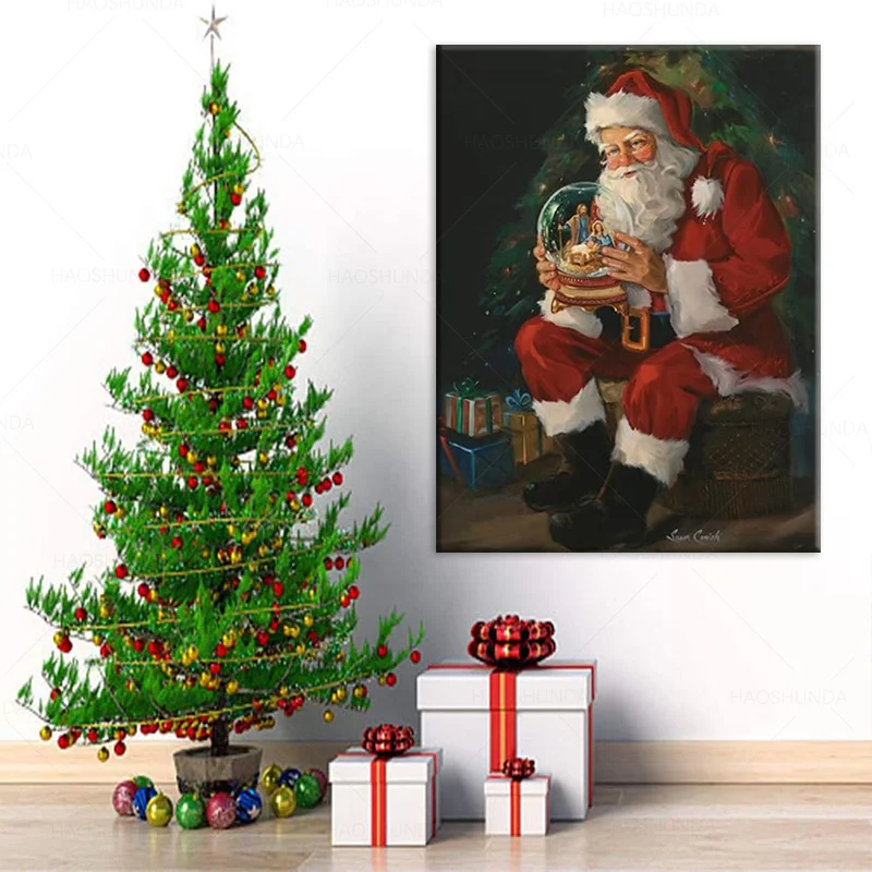 Santa Believes Canvas Wall Art Print Christmas Artwork Nativity
