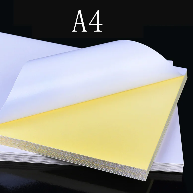 50 листов A4 белый струйный лазерный принтер бумага крафт копир наклейки Поверхность матовая бумага утолщение для печати древесная целлюлозная бумага - Цвет: white
