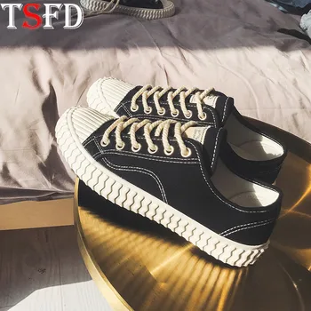 

Soft Men's Shoes Breathable Summer Sneakers Canvas Mens Shoes Casual Lace Up Shoes Rubber Walking Shoe Black Campus Shoe New S5