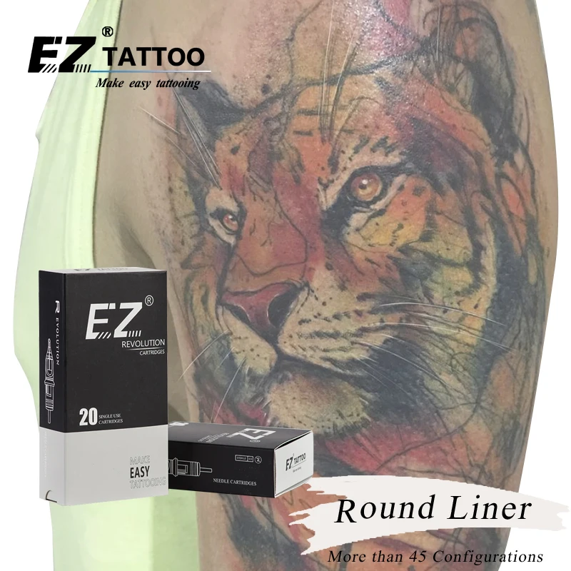 Игольчатый картридж EZ Revolution Tattoo # 12 (0,35 мм) # 10 (0,30 мм) Совместим со всеми стандартными системами картриджей. Коробка из 20 штук.