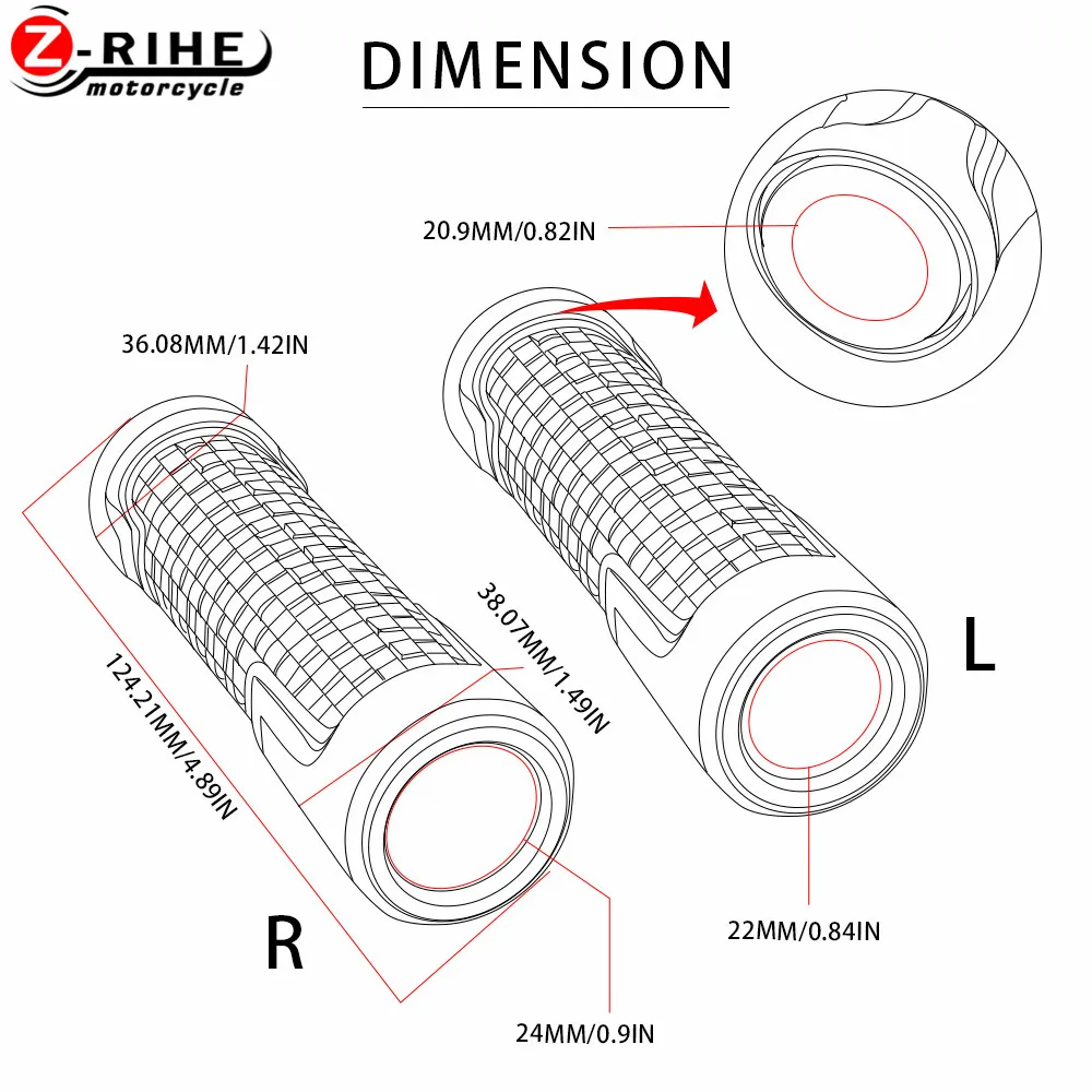 CNC Алюминиевые мотоциклетные ручки для мотоцикла аксессуары скутера рукоятка