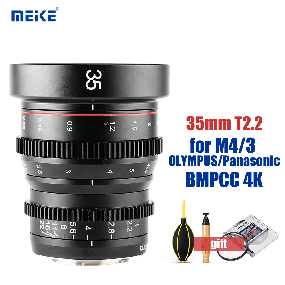 MEIKE MK 35 мм T2.2 ручная фокусировка кино объектив APS-C M4/3 Крепление объектива камеры для OLYMPUS Panasonic BMPCC 4 к 6 к GH5