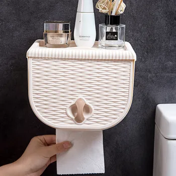 

Wrapped toilet paper towel box bathroom toilet paper shelf toilet box perforation-free waterproof paper towel shelf LM7261007