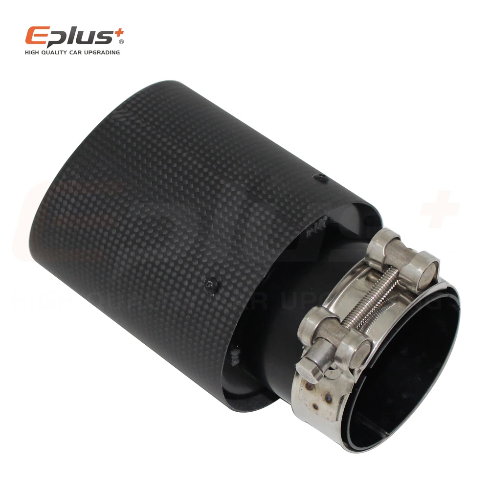 Car Carbon Fibre Matte Exhaust System Muffler Pipe Tip Curl Universal Black Stainless Mufflers Decorations Akrapovic