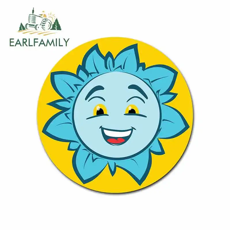 EARLFAMILY 13cm x 13cm for Flower Blue Circle Sign Funny Car Stickers Vinyl Windshield RV VAN Car JDM Accessories Graphics