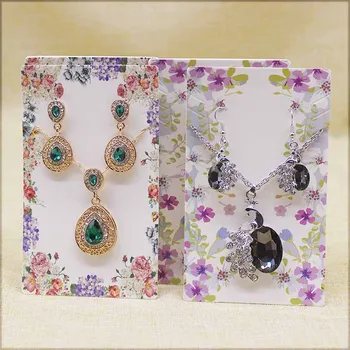 

Zerong 25pc+25oppbag flower style Earrings Necklace Display Cards Cardboard large jewelry set pendant Package Hang Tag Card