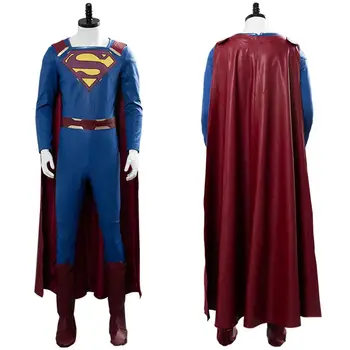

Supergirl 2 Superman Tyler Hoechlin Cosplay Adult Men Women Jumpsuit Cloak Belt Shoes Boot Cover Halloween Carniva Costume