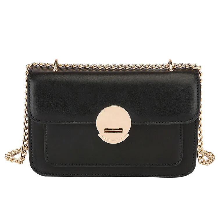 2020 новая женская сумка на плечо модная с цепочкой простая однотонная