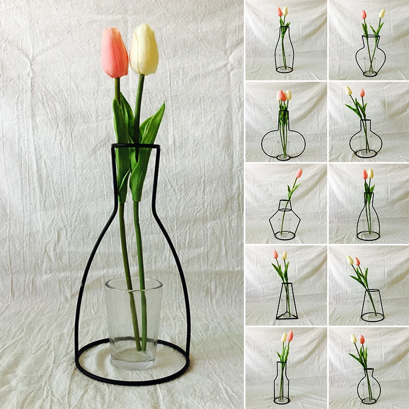 Скандинавско-абстрактная железная проволочная ваза для цветов Металлическая Витрина подставка держатель домашний Декор Сделай Сам