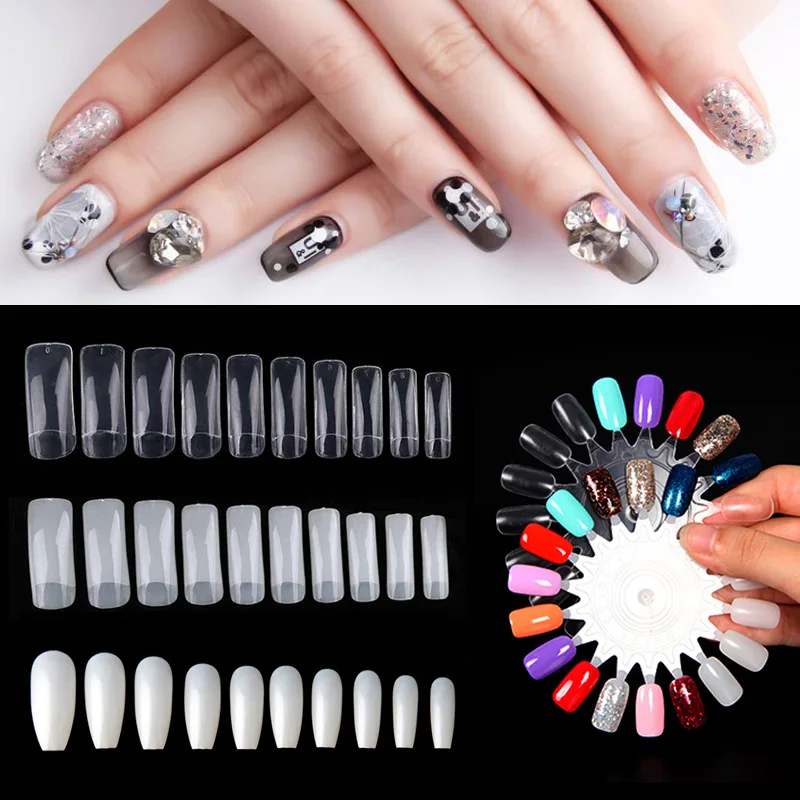 

10/50/500Pcs False Nail Tips Nail Art Gel Polish Varnish Color Card Palette Nail Art Practice Board Display Tools Manicure Tip