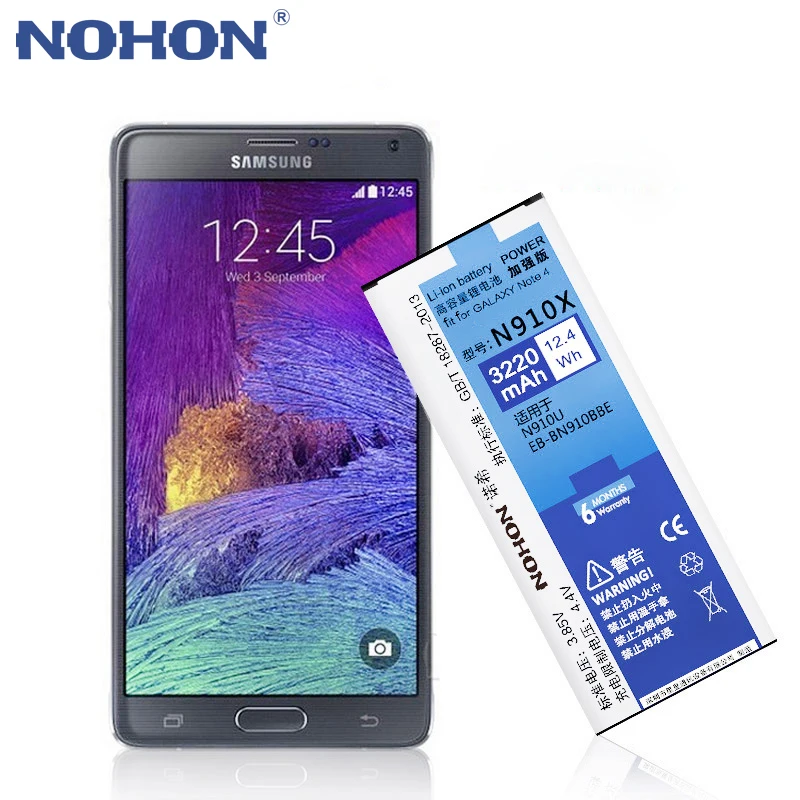 NOHON для samsung Galaxy Note 2 3 4 батарея Note2 N7100 Note3 NFC N9000 Note4 N9100 N910X реальная Высокая емкость батареи