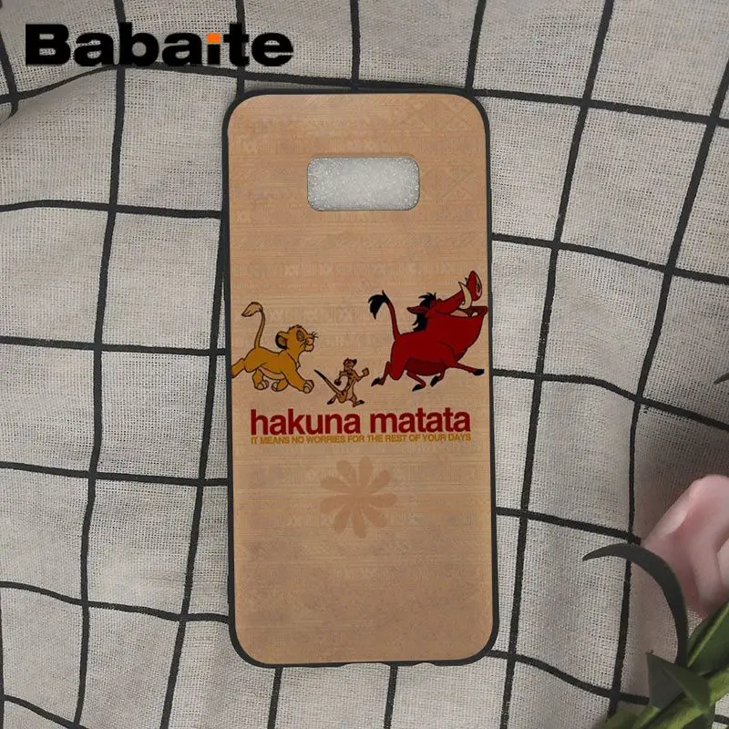 A11 Babaite keep clam hakuna matata The Lion King Coque Shell чехол для телефона samsung Galaxy s10 s10plus s6 s9 s8plus s7 s6edge чехлы - Цвет: A11