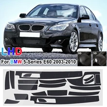 18 шт для леворульных автомобилей 5D Глянцевая/3D матовый паттерн углеродного волокна интерьер автомобиля Наклейка на приборную панель для BMW 5-Series E60 2003-2010