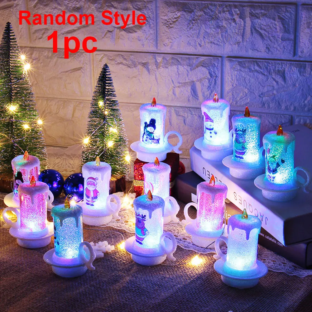 

Snowman PVC Party Cute Flickering LED Electronic Table Christmas Candle Light Night Battery Powered Decoration Flameless