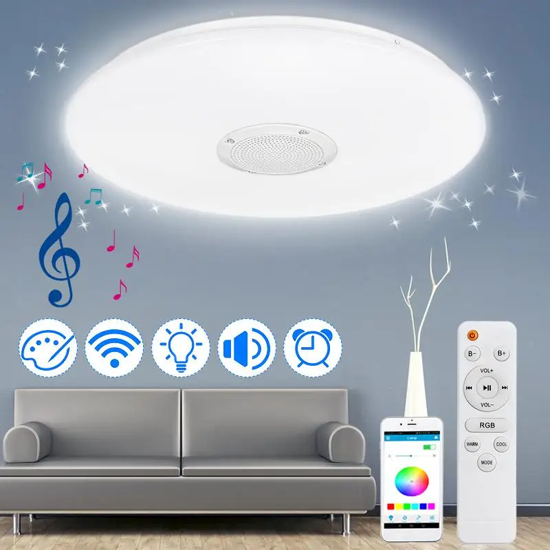 120W Modern RGB LED ceiling Lights HomeLighting APP bluetooth Music Light Bedroom Lamps 220V Smart Ceiling Lamp+Remote Control