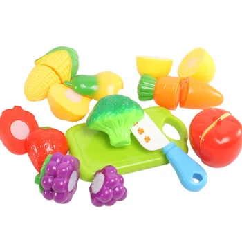 

12pcs/set Colorful Development Cutting Food Toy Fruit Vegetables Kitchen Accessory Magic Sticker Pretend Play Children Parent