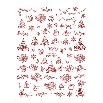 

1Sheet Laser Gold Silver Christmas Tree Santa stickers for nails Design DIY christmas stickers on nails 3D stickers for children