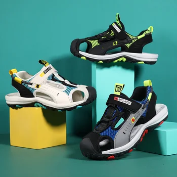 

2020 Kid Sandals Summer Cut-outs Sandals Non-slip Beach Close Toe Sandals Anti-skid New Design for Children Sneaker Male Shoes