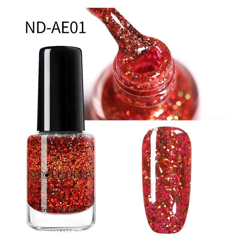 Holo Glitter-01 Николь дневник переливающийся Flakies лак для ногтей Хамелеон Wonderworld серии Блестки лак для ногтей Маникюрные Типсы Цвет 9/6 мл - Цвет: Holo Glitter-01