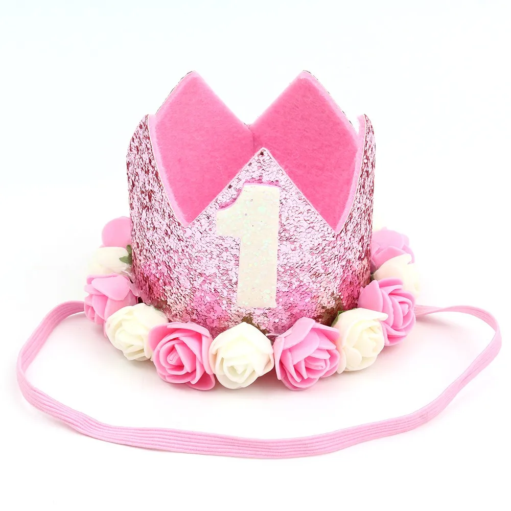 Pink(Pink White ) 1 шт., детская шапка для кошек и собак на день рождения/головные уборы для домашних животных, головной убор на день рождения, маленькие/средние собаки/кошки, Цветочные Декоративные шляпы с буквами - Цвет: Pink(Pink White )