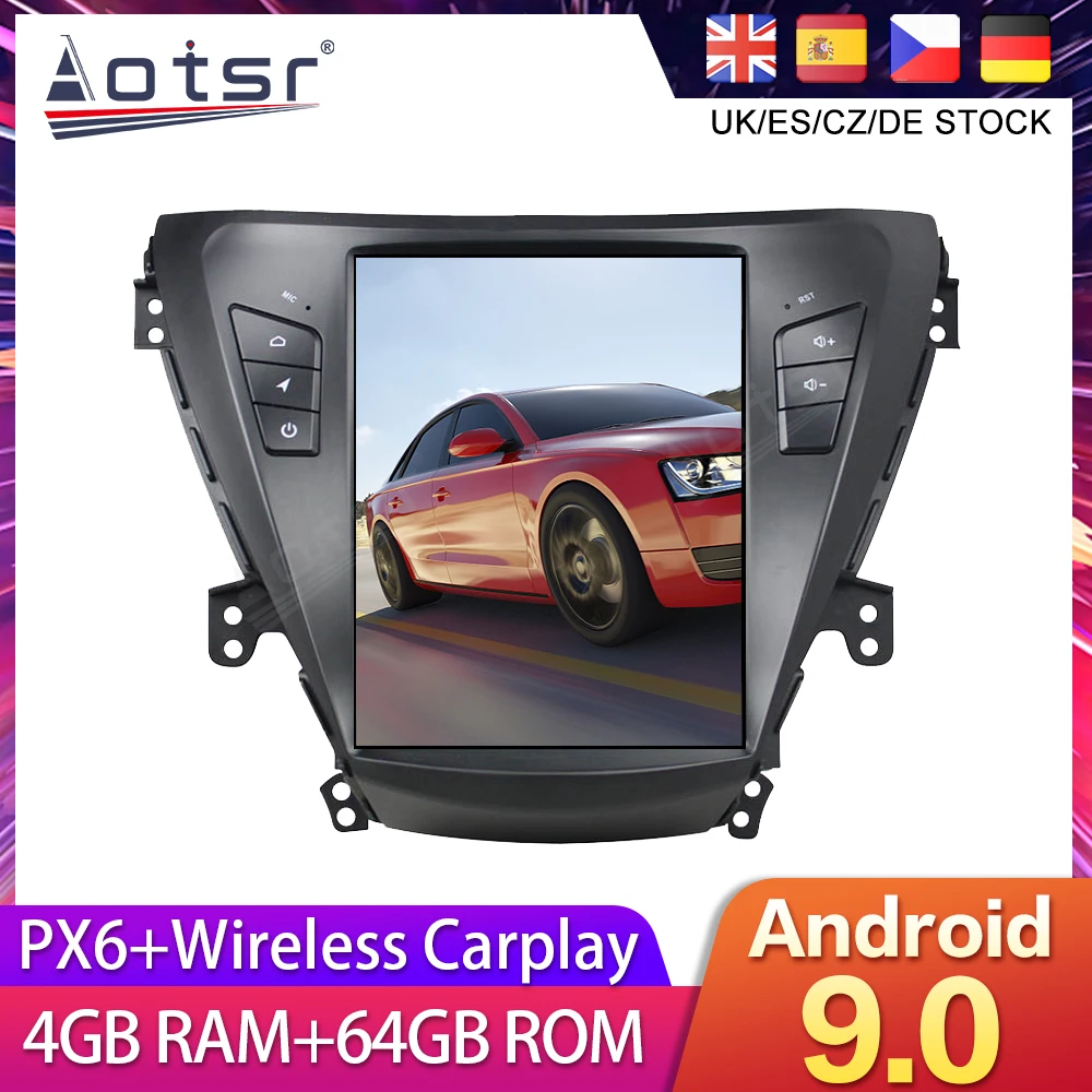 For Hyundai Elantra 5 JK GD 2011+ Tesla Styel Android 9 Car DVD GPS Navigation Radio Auto Stereo Multimedia Palyer HeadUnit 2DIN