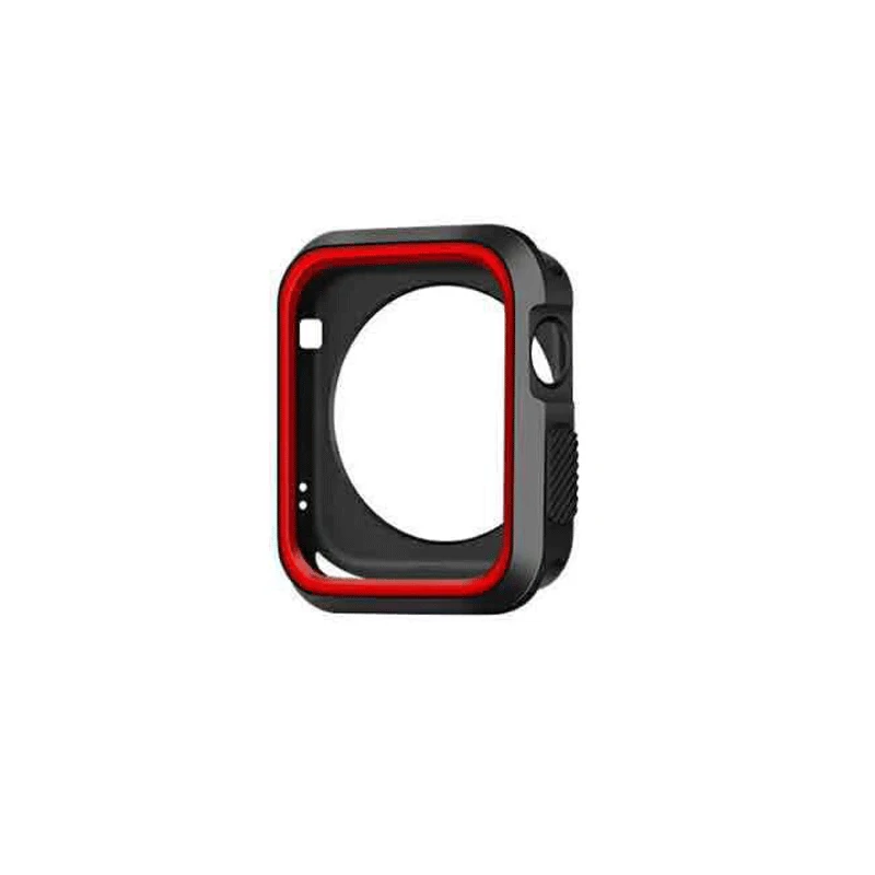 Чехол для apple watch 4, 3, 5, 44 мм, 40 мм, iwatch series 3, 2, 1, 42 мм, 38 мм, защитный силиконовый защитный чехол - Цвет: black red
