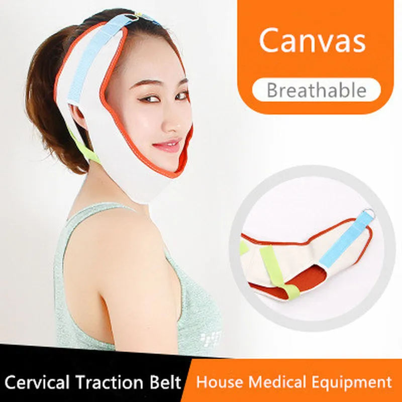 Регулируемый ремень для коррекции шеи белый дышащий холщовый Натяжной капюшон