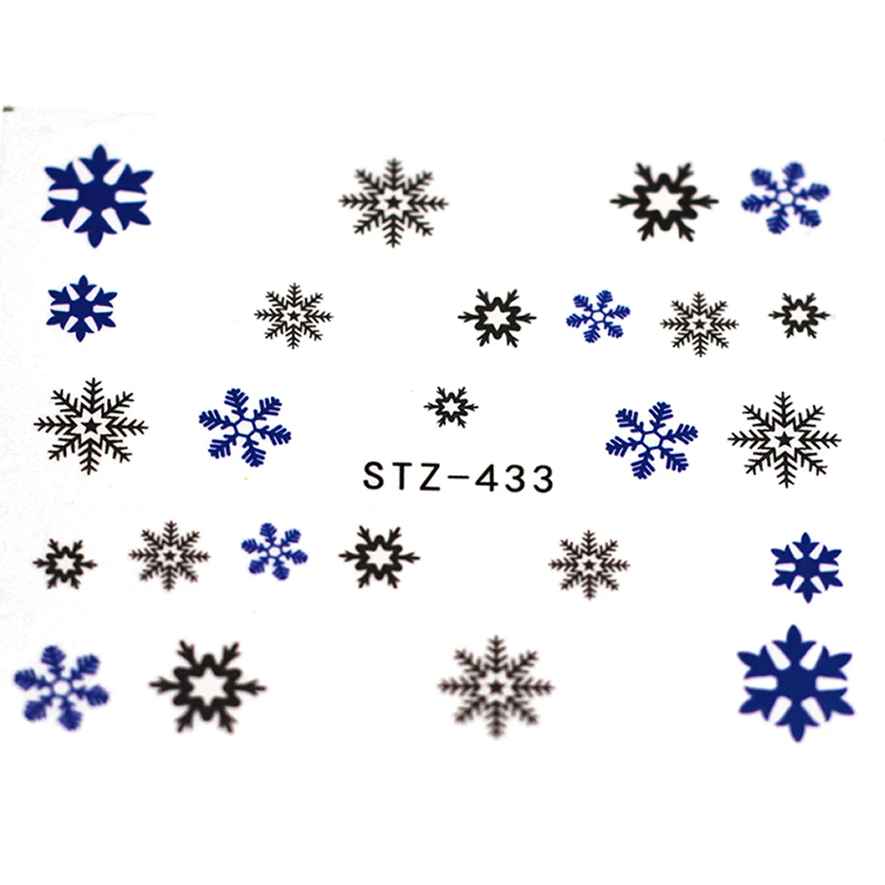 

1 Pcs Popular Blue Snowflakes Nail Decal and Sticker Flower Leaf Tree Green Simple Summer Slider for Manicure Nail Art Watermark