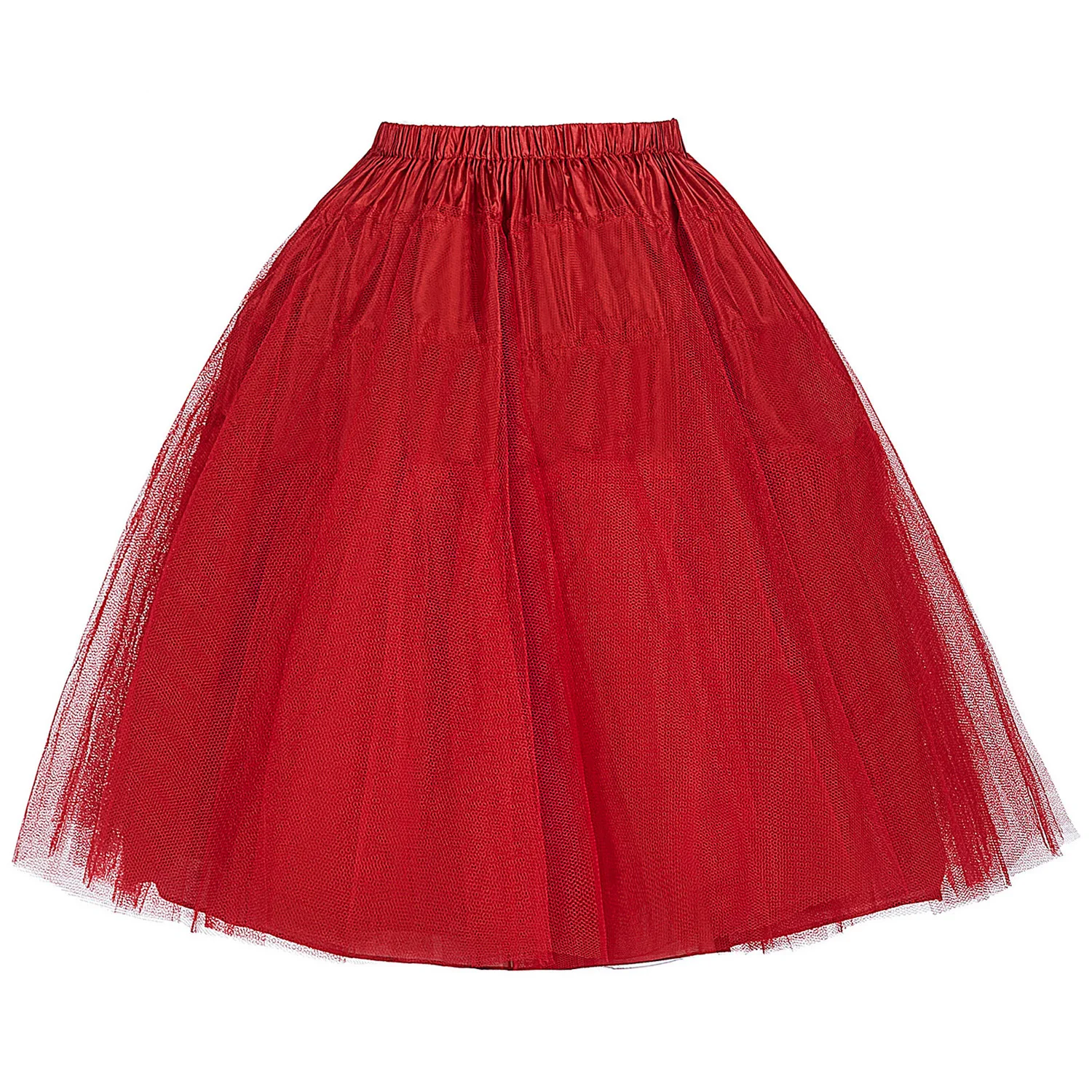 Женская красная черная фиолетовая зеленая Ретро винтажная юбка мини кринолин нижняя юбка двухслойная Тюлевая юбка