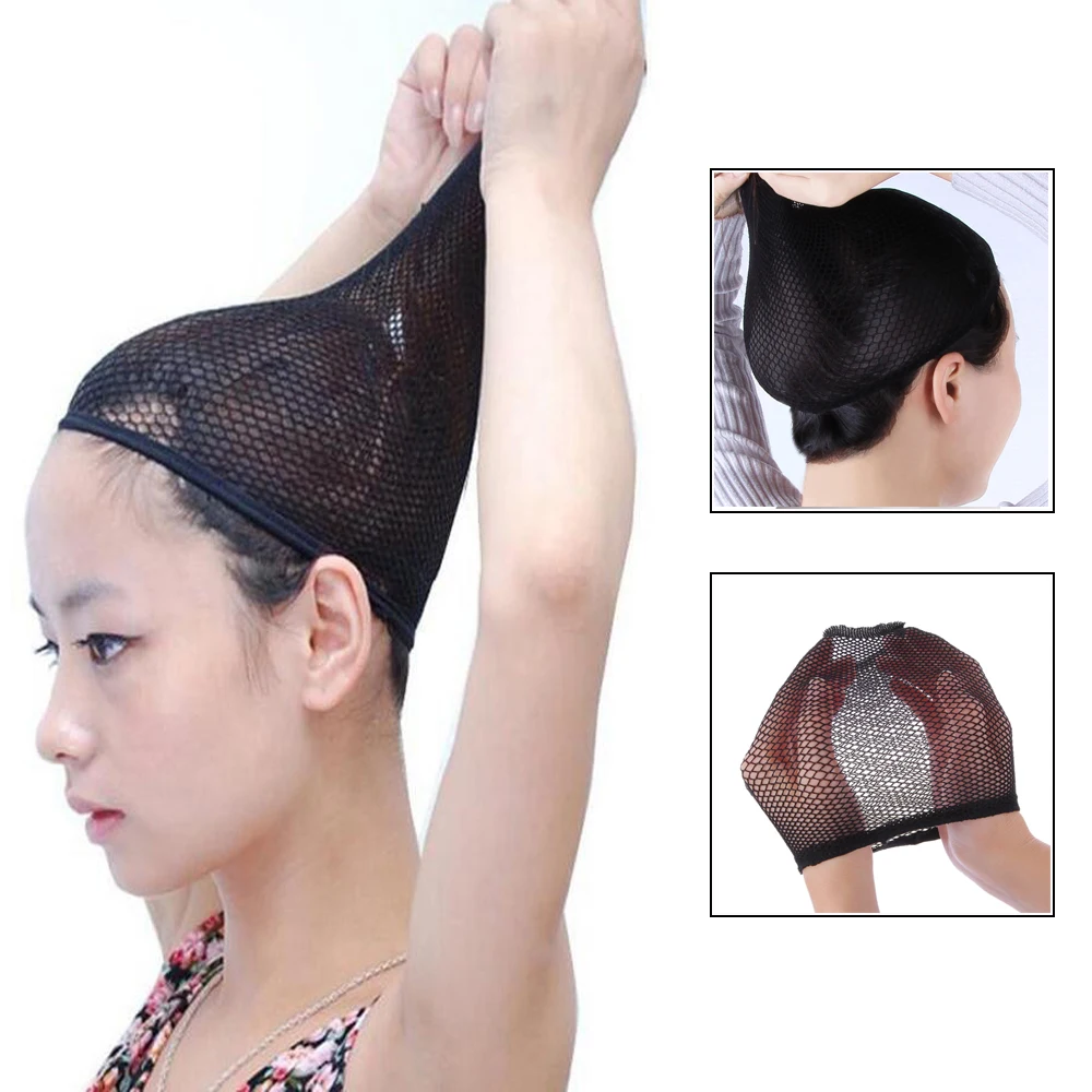 

50pcs/lot Two Ends Open Fishnets Hairnets Wig Cap Stretchy Mesh Hair Nets Wig Accessories In Hairnets Fixed Long Hair Dome Cap