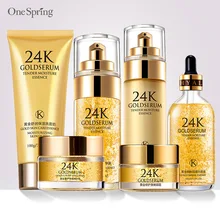 Один весенний 6 шт 24K золотой косметический крем для лица набор отбеливающие увлажняющие кремы увлажняющие средства сыворотка эссенция уход за кожей лица