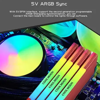 

COOLMOON Memory Vest ARGB Desktop Computer Memory Bar Symphony Cooling 5v Shenguang Synchronization Memory Shell S4X7
